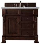 36 Inch Mahogany Single Sink Bathroom Vanity Serena Quartz