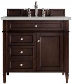 36 Inch Mahogany Single Sink Bathroom Vanity Serena Quartz