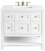 36 Inch Farmhouse White Single Bathroom Vanity with Outlets