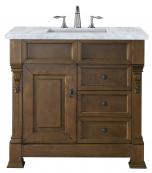 36 Inch Oak Single Sink Bathroom Vanity Carrara Marble