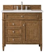 36 Inch Saddle Brown Single Sink Bath Vanity with White Top