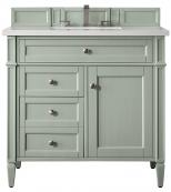 36 Inch Sage Green Single Sink Bath Vanity with White Top