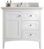 36 Inch Shaker Style White Single Sink Vanity Pearl Quartz