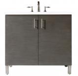 36 Inch Silver Oak Single Sink Bathroom Vanity White Quartz