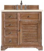 36 Inch Single Bathroom Vanity in Driftwood Marfil Quartz