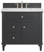 36 Inch Single Black Onyx Bathroom Vanity Arctic Fall Top