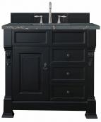 36 Inch Single Sink Antique Black Bath Vanity Bleu Quartz