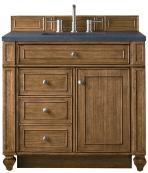 36 Inch Single Sink Bathroom Vanity in Brown Charcoal Quartz