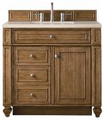 36 Inch Single Sink Bathroom Vanity in Brown Marfil Quartz