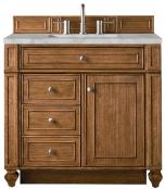 36 Inch Single Sink Bathroom Vanity in Brown Silver Quartz