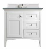 36 Inch Single Sink Bathroom Vanity in White Charcoal Quartz