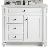 36 Inch Single Sink Bathroom Vanity in White Noctis Quartz