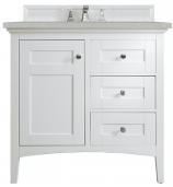 36 Inch Single Sink Bathroom Vanity in White Serena Quartz