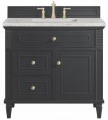 36 Inch Single Sink Black Bathroom Vanity Jasmine Pearl