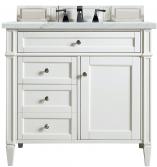 36 Inch Single Sink Bright White Bathroom Vanity Quartz Top