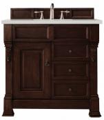 36 Inch Single Sink Mahogany Bathroom Vanity Quartz