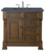 36 Inch Single Sink Oak Bathroom Vanity Charcoal Quartz Top