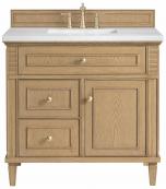 36 Inch Single Sink Oak Bathroom Vanity with Solid Surface Top