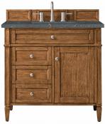 36 Inch Single Sink Saddle Brown Bathroom Vanity Bleu Quartz