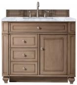 36 Inch Single Sink Walnut Bathroom Vanity Carrara Marble