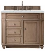 36 Inch Single Sink Walnut Bathroom Vanity Quartz Top