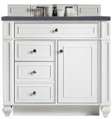 36 Inch Single Sink White Bathroom Vanity Charcoal Quartz