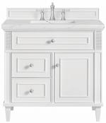 36 Inch Single Sink White Bathroom Vanity with Quartz Top