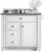 36 Inch Single White Bathroom Vanity Parisien Bleu Quartz