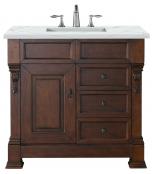 36 Inch Traditional Cherry Single Sink Bath Vanity Quartz