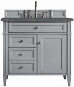 *36 Inch Urban Gray Single Sink Bathroom Vanity Bleu Quartz