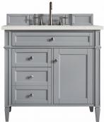 *36 Inch Urban Gray Single Sink Bathroom Vanity Quartz Top