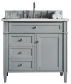 *36 Inch Urban Gray Single Sink Bathroom Vanity White Quartz