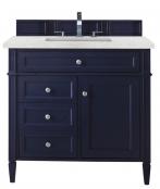 36 Inch Victory Blue Single Sink Bath Vanity Pearl Quartz