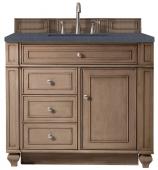 36 Inch Walnut Single Sink Bathroom Vanity Charcoal Quartz