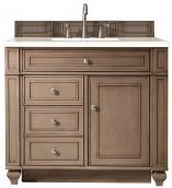 36 Inch Walnut Single Sink Bathroom Vanity Marfil Quartz