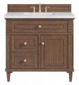 36 Inch Walnut Single Sink Bathroom Vanity Noctis Quartz