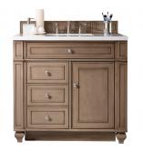 36 Inch Walnut Single Sink Bathroom Vanity White Quartz