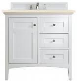 36 Inch White Single Shaker Style Bathroom Vanity Quartz Top