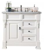 36 Inch White Single Sink Bathroom Vanity Carrara Marble