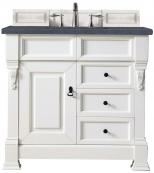 36 Inch White Single Sink Bathroom Vanity Charcoal Quartz