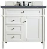 36 Inch White Single Sink Bathroom Vanity Charcoal Quartz