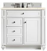 36 Inch White Single Sink Bathroom Vanity Marfil Quartz