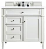 36 Inch White Single Sink Bathroom Vanity White Quartz