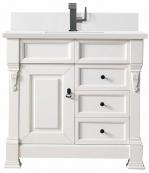 36 Inch White Single Sink Bathroom Vanity White Quartz Top