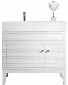 36 Inch White Single Sink Bathroom Vanity Thick White Top