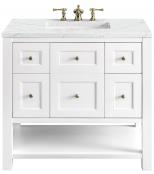 36 Inch White Single Sink Farmhouse Bath Vanity with Outlet