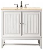36 Inch White Single Sink Floating or Freestanding Bathroom Vanity Quartz Top