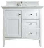 36 Inch White Single Sink Shaker Style Bathroom Vanity