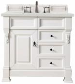 36 Inch White Single Sink Traditional Bathroom Vanity Quartz