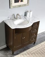 38 Inch Modern Single Bathroom Vanity with White Marble Top